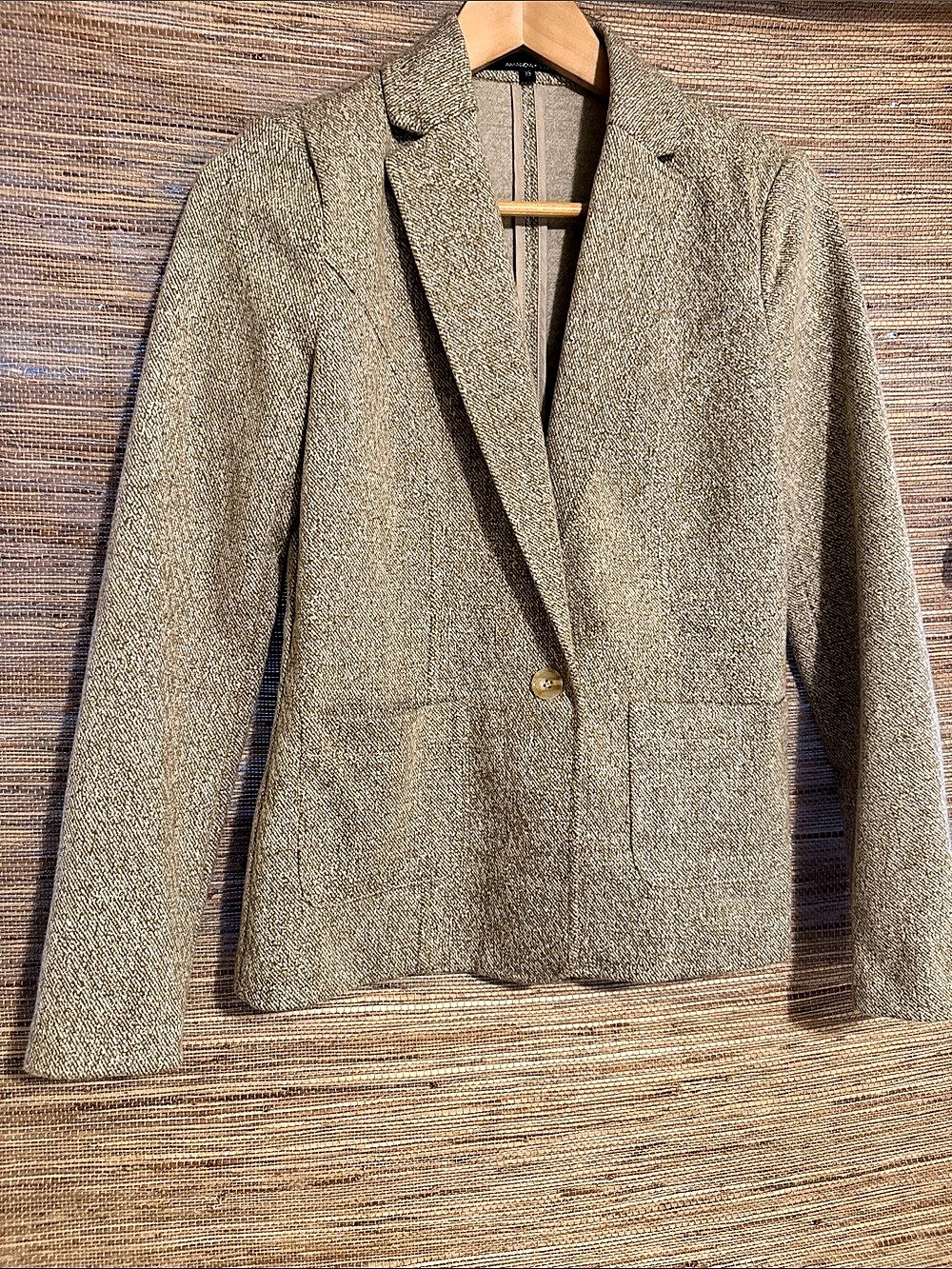 Amanda + Chelsea Houndstooth Blazer in tan Size XS